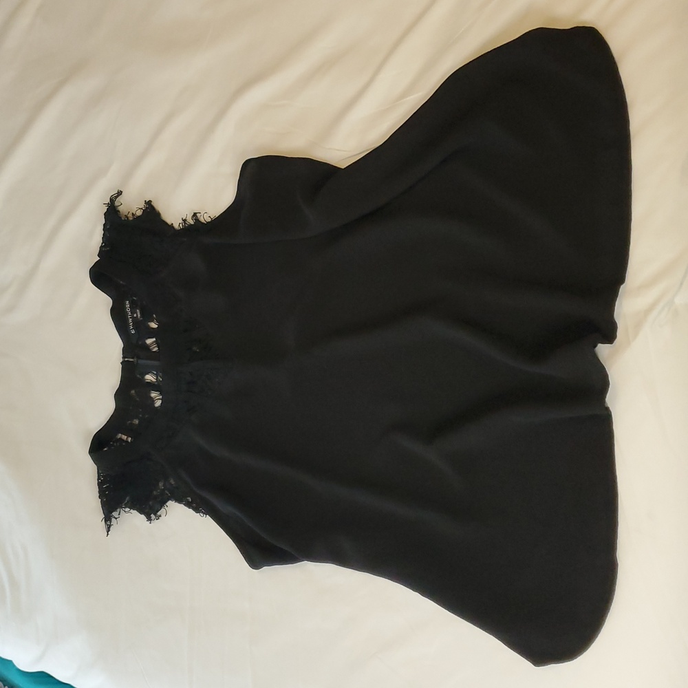 41 Hawthorn Black Lace Details Cap Sleeves Top Ladies. Size:XL - Picture 6 of 9